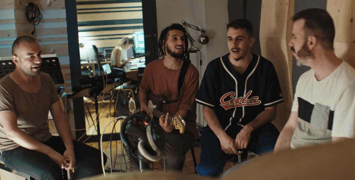 Photo of set KiNK, Big Menu and vocalist Kyne In the Studio.