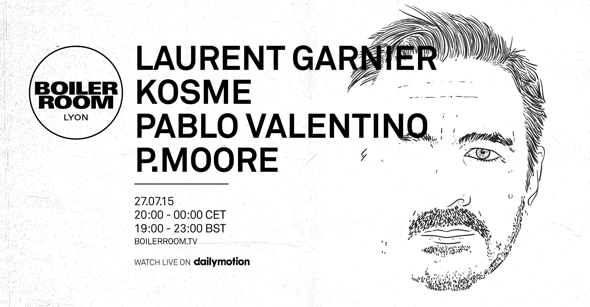 Lyon: Laurent Garnier, P. Moore, Kosme & Pablo Valentino flyer