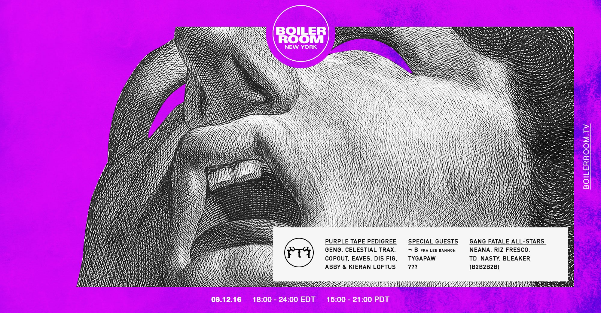 PTP with Lee Bannon & Gang Fatale All-Stars flyer