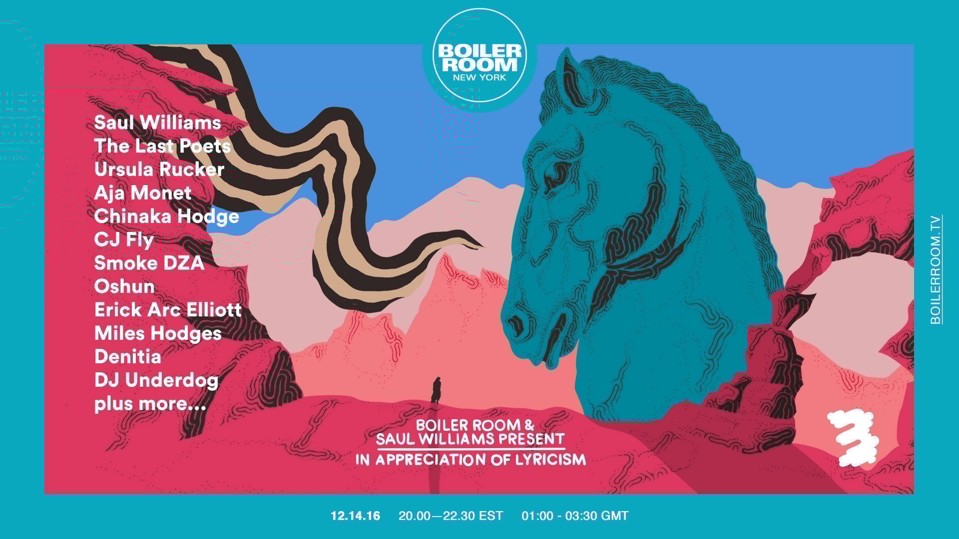 New York: Boiler Room x Saul Williams Presents — In Appreciation Of Lyricism flyer