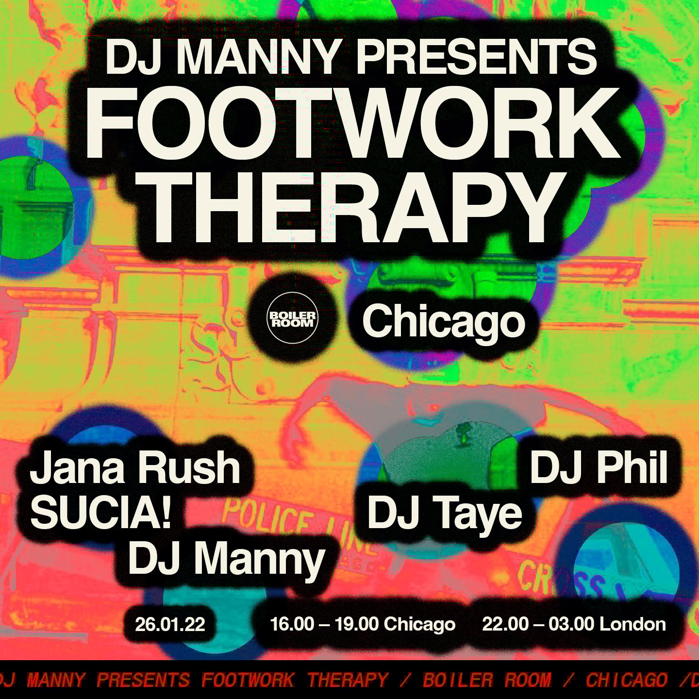 Chicago: DJ Manny's Footwork Therapy flyer