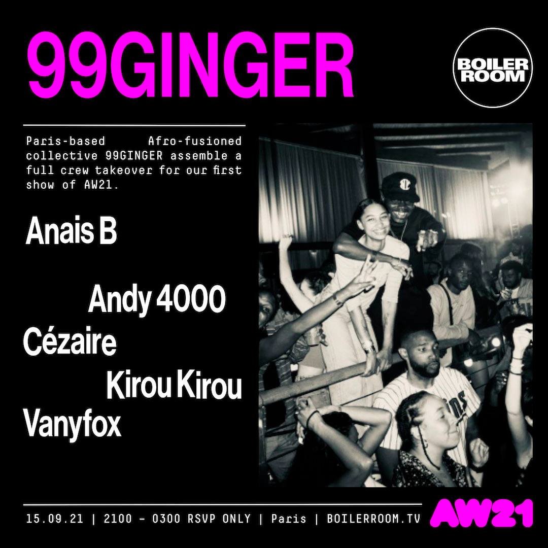 Boiler Room Paris: 99GINGER flyer