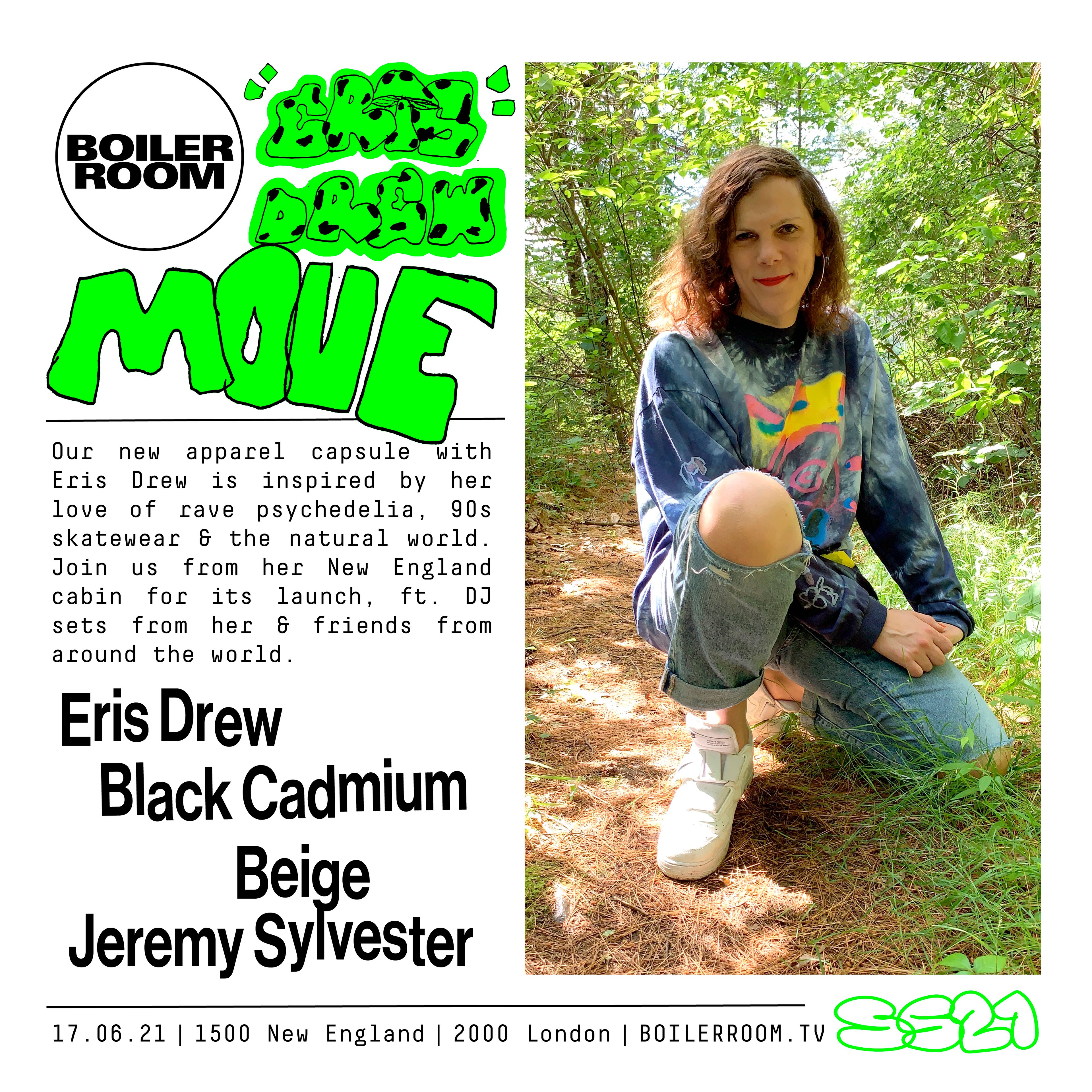 SS21: Eris Drew  x Boiler Room 'MOVE' Launch flyer