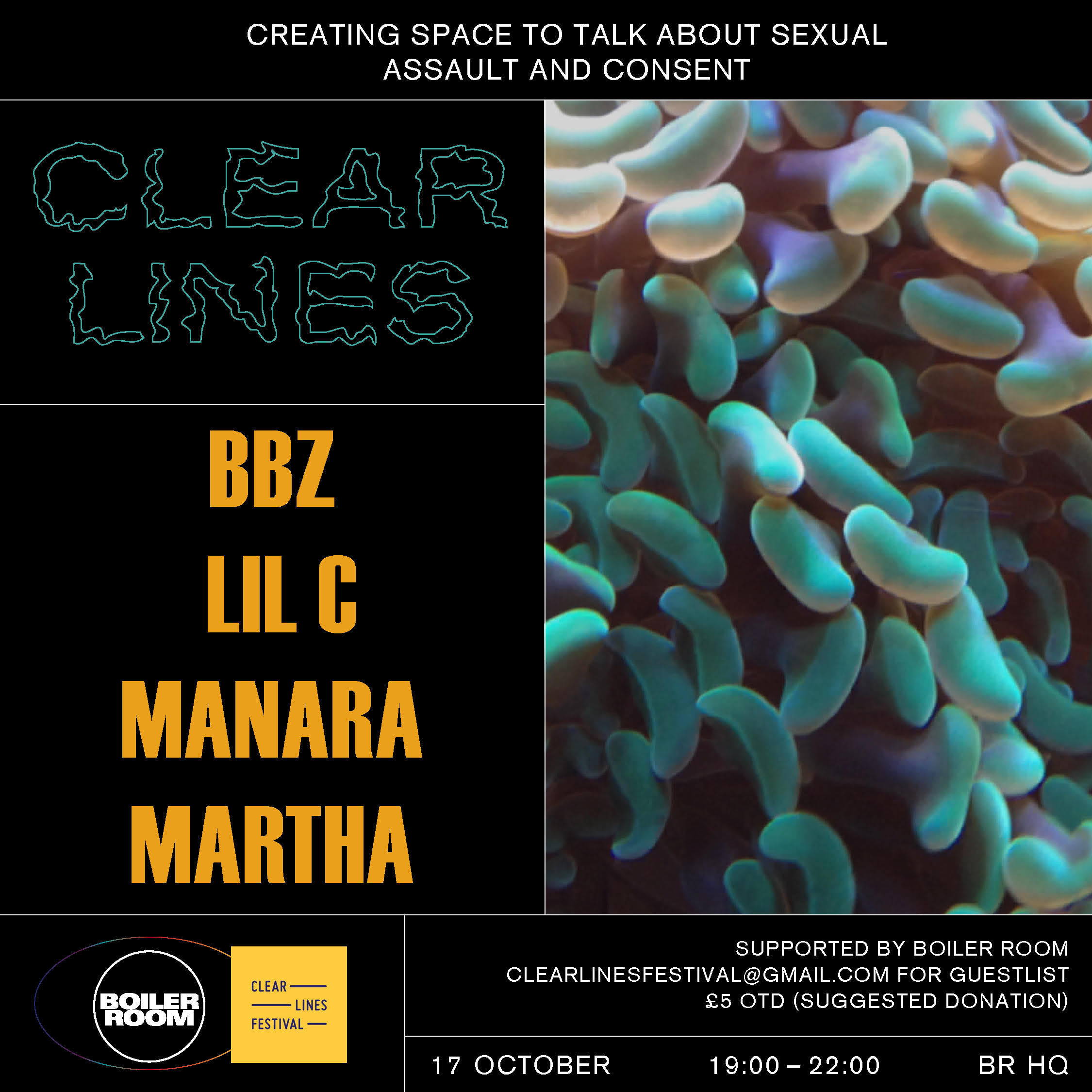 Clear Lines Fundraiser flyer