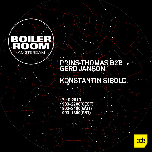 Flyer for event Prins Thomas B2B Gerd Janson & Konstantin Sibold.