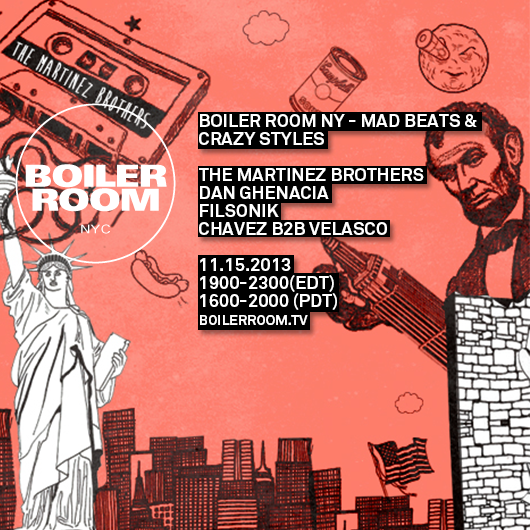 Flyer for event Boiler Room NY - Mad Beats & Crazy Styles.