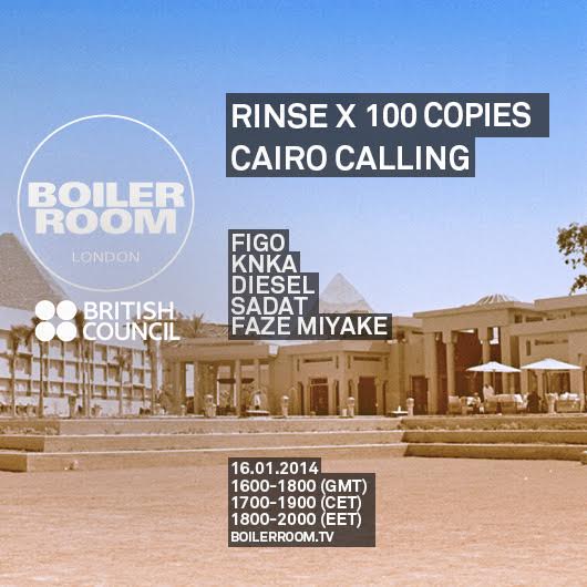 Flyer for event Rinse x 100 Copies: Cairo Calling.