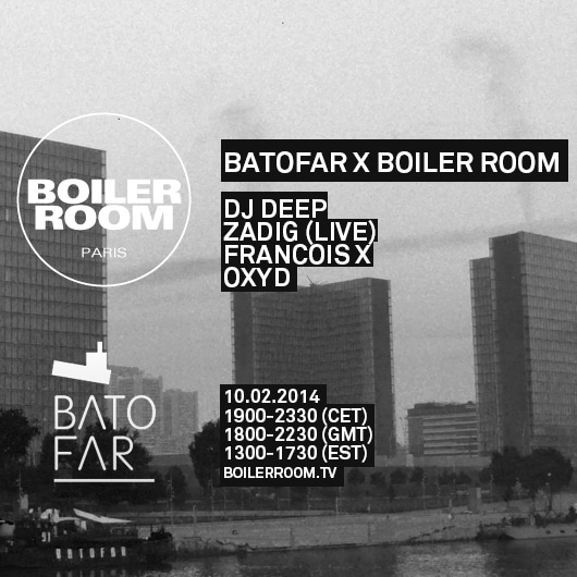 Flyer for event Boiler Room Paris x Batofar.