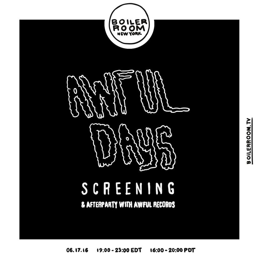 Flyer for event Awful Days.