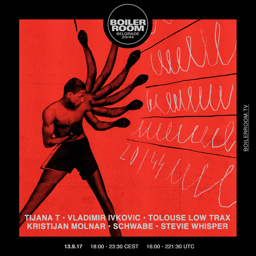 Flyer for event Boiler Room Belgrade: 20/44.