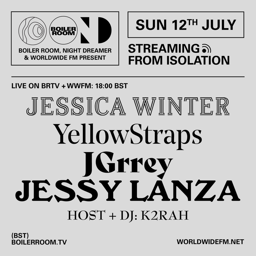 Flyer for event Streaming From Isolation with Night Dreamer & Worldwide FM - #18.